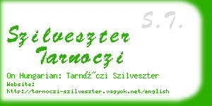 szilveszter tarnoczi business card